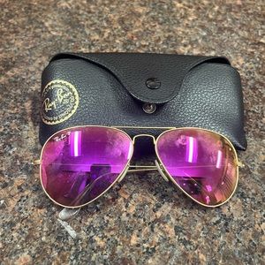 Pink Ray Ban sun glasses